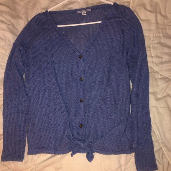 Tie front long sleeve sweater top - Picture 4 of 4